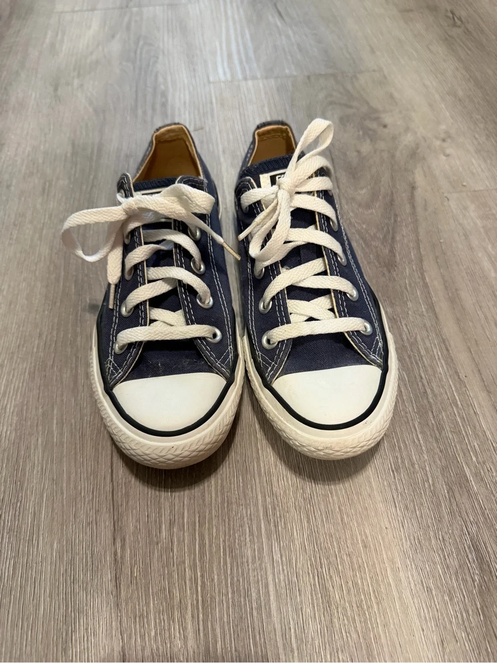 Converse Kids Navy and White Low-Top Canvas Sneakers